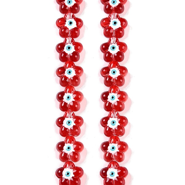 PandaHall Transparent Glass Bead Strands, with Enamel, Flower with Evil Eye, Red, 14x15x8mm, Hole: 1mm, about 25pcs/strand, 13.39''(34cm)...
PandaHall Transparent Glass Bead Strands, with Enamel, Flower with Evil Eye, Red, 14x15x8mm, Hole: 1mm, about 25pcs/strand, 13.39''(34cm)...