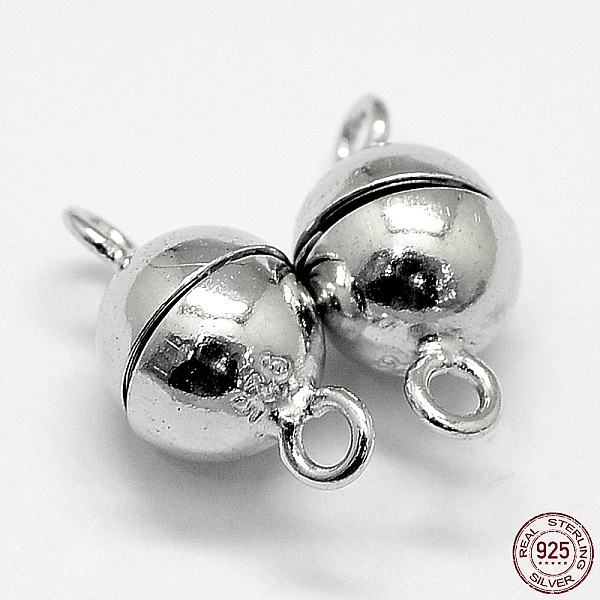 PandaHall Rhodium Plated 925 Sterling Silver Magnetic Clasps, Round, Platinum, 12x6mm, Hole: 1.2mm Sterling Silver Round
PandaHall Rhodium Plated 925 Sterling Silver Magnetic Clasps, Round, Platinum, 12x6mm, Hole: 1.2mm Sterling Silver Round
