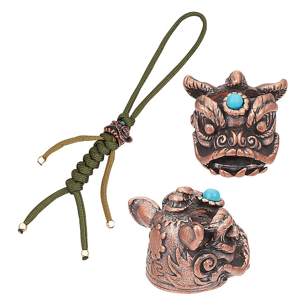 PandaHall 2 Pcs Lion Dance Brass Paracord Bead, Parachute Paracord Cord Tool Lanyard Bead Large Hole European Beads with Synthetic...
PandaHall 2 Pcs Lion Dance Brass Paracord Bead, Parachute Paracord Cord Tool Lanyard Bead Large Hole European Beads with Synthetic...