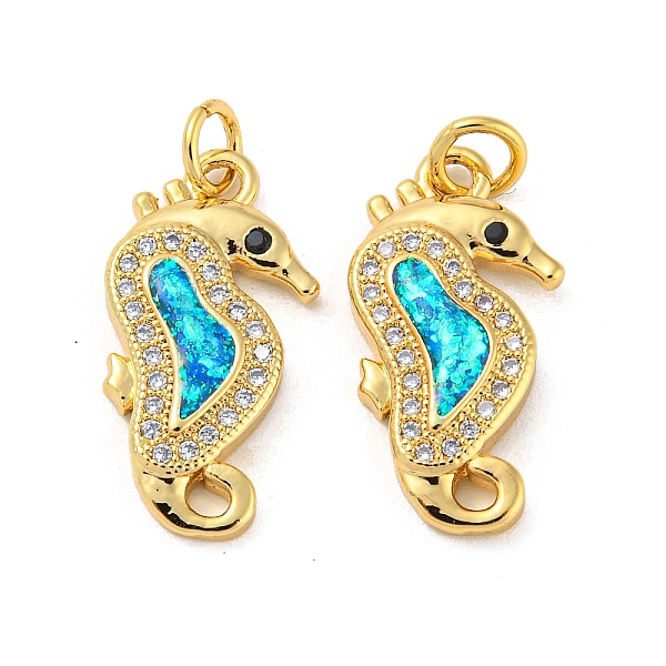 PandaHall Brass Micro Pave Cubic Zirconia with Synthetic Opal Pendants, with Jump Ring, Real 18K Gold Plated, Sea Horse, Sea Horse...
PandaHall Brass Micro Pave Cubic Zirconia with Synthetic Opal Pendants, with Jump Ring, Real 18K Gold Plated, Sea Horse, Sea Horse...