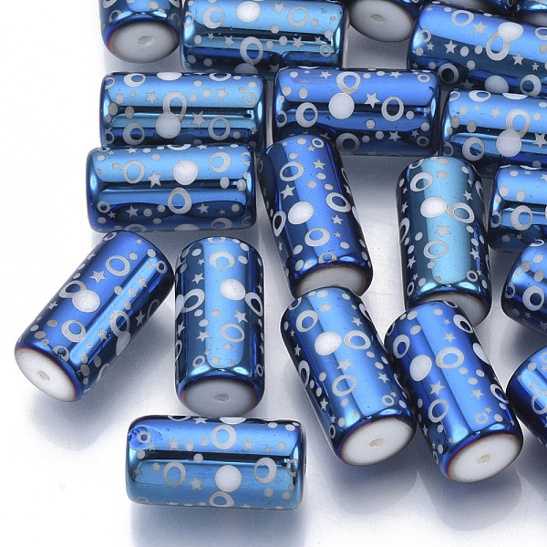 PandaHall Electroplate Glass Beads, Column with Dot and Star Pattern, Dodger Blue, 20x10mm, Hole: 1.2mm, about 50pcs/bag Glass Others Blue
PandaHall Electroplate Glass Beads, Column with Dot and Star Pattern, Dodger Blue, 20x10mm, Hole: 1.2mm, about 50pcs/bag Glass Others Blue