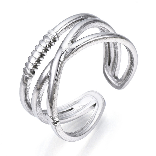 PandaHall 304 Stainless Steel Criss Cross Open Cuff Ring, Hollow Chunky Ring for Women, Stainless Steel Color, US Size 6 3/4(17.1mm) 304...
PandaHall 304 Stainless Steel Criss Cross Open Cuff Ring, Hollow Chunky Ring for Women, Stainless Steel Color, US Size 6 3/4(17.1mm) 304...