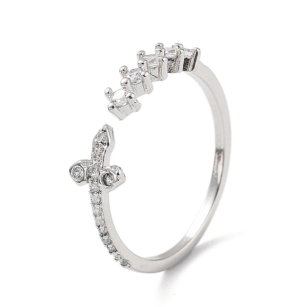 PandaHall Brass Micro Pave Cubic Zirconia Open Cuff Rings for Women, Cross, Platinum, US Size 7(17.3mm) Brass+Cubic Zirconia Cross Clear
PandaHall Brass Micro Pave Cubic Zirconia Open Cuff Rings for Women, Cross, Platinum, US Size 7(17.3mm) Brass+Cubic Zirconia Cross Clear