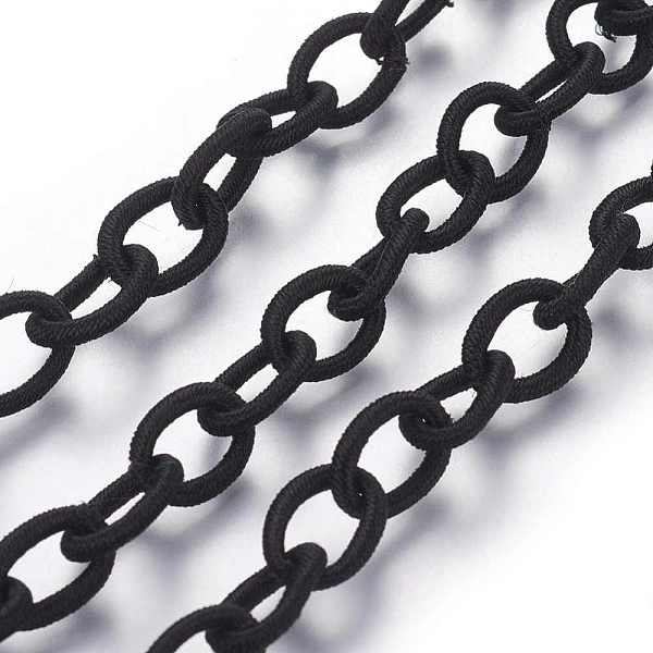 PandaHall Black Color Handmade Silk Cable Chains Loop, Oval, 8~9x11~13x2mm, about 85cm/strand, 33.5 inch Elastic Fibre Black
PandaHall Black Color Handmade Silk Cable Chains Loop, Oval, 8~9x11~13x2mm, about 85cm/strand, 33.5 inch Elastic Fibre Black