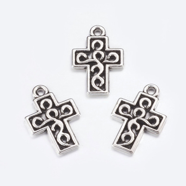 PandaHall Alloy Pendants, Lead Free and Cadmium Free, Cross, Antique Silver Color, about 18mm long, 12mm wide, 2mm thick, hole: 1mm Alloy...
PandaHall Alloy Pendants, Lead Free and Cadmium Free, Cross, Antique Silver Color, about 18mm long, 12mm wide, 2mm thick, hole: 1mm Alloy...