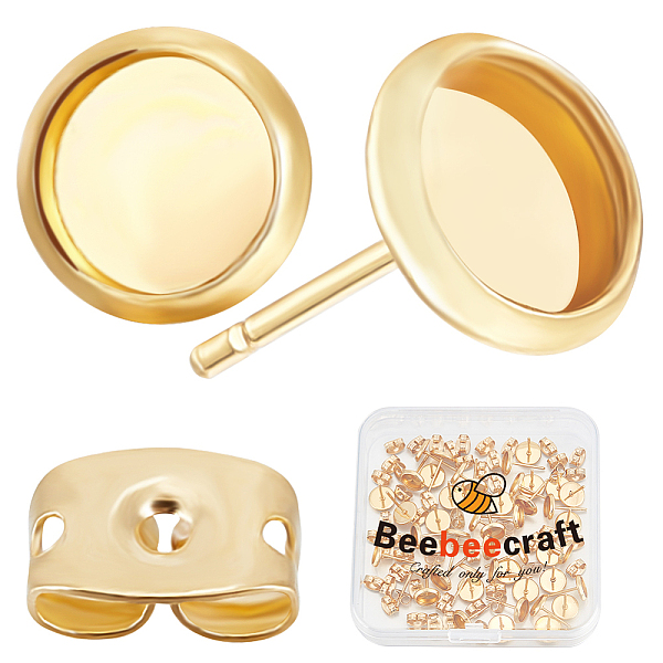 PandaHall Beebeecraft 50Pcs Flat Round 304 Stainless Steel Stud Earring Settings, with 50Pcs Ear Nuts, Real 18K Gold Plated, 8x1.5mm, Pin...
PandaHall Beebeecraft 50Pcs Flat Round 304 Stainless Steel Stud Earring Settings, with 50Pcs Ear Nuts, Real 18K Gold Plated, 8x1.5mm, Pin...