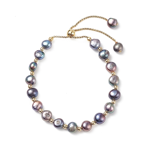 PandaHall Dyed Natural Pearl & Brass Round Beaded Slider Bracelet, Adjustable Bracelet with Golden 304 Stainless Steel Box Chains for Women...
PandaHall Dyed Natural Pearl & Brass Round Beaded Slider Bracelet, Adjustable Bracelet with Golden 304 Stainless Steel Box Chains for Women...