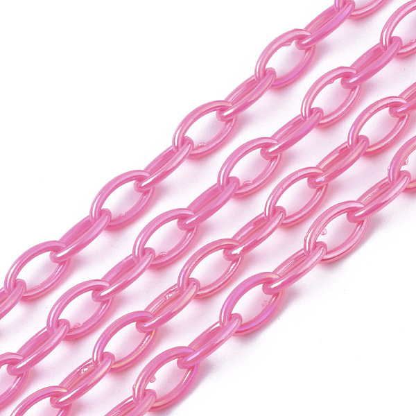 PandaHall Acrylic Opaque Cable Chains, AB Color, Horse Eye, Hot Pink, 13x8x2mm, 18.5 inch~19.29 inch(47~49cm)/strand Acrylic
PandaHall Acrylic Opaque Cable Chains, AB Color, Horse Eye, Hot Pink, 13x8x2mm, 18.5 inch~19.29 inch(47~49cm)/strand Acrylic
