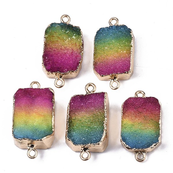 PandaHall Natural Druzy Agate Links Connectors, with Edge Golden Plated Iron Loops, Dyed, Rectangle, 34~38x18~19x8~12mm, Hole: 2.5mm Natural...
PandaHall Natural Druzy Agate Links Connectors, with Edge Golden Plated Iron Loops, Dyed, Rectangle, 34~38x18~19x8~12mm, Hole: 2.5mm Natural...