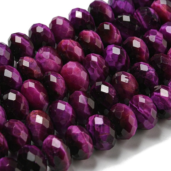 PandaHall Natural Tiger Eye Beads Strands, Faceted, Dyed, Rondelle, Purple, 9.5~10x6.5~7mm, Hole: 1.2mm, about 58~59pcs/strand...
PandaHall Natural Tiger Eye Beads Strands, Faceted, Dyed, Rondelle, Purple, 9.5~10x6.5~7mm, Hole: 1.2mm, about 58~59pcs/strand...