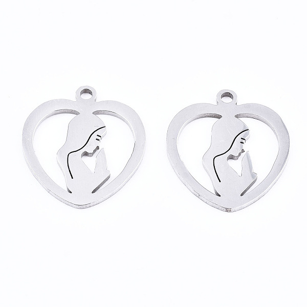 PandaHall 201 Stainless Steel Pendants, Laser Cut, Heart with Virgin Mary, Stainless Steel Color, 17.5x15.5x1mm, Hole: 1.4mm 201 Stainless...
PandaHall 201 Stainless Steel Pendants, Laser Cut, Heart with Virgin Mary, Stainless Steel Color, 17.5x15.5x1mm, Hole: 1.4mm 201 Stainless...
