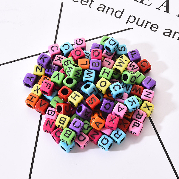 PandaHall Mixed Color Opaque Acrylic Beads, Cube with Black Mixed Letter, 5.5~6x5.5~6x5.5~6mm, Hole: 3.5mm, about 100pcs/bag Acrylic Cube..., Multicolor
PandaHall Mixed Color Opaque Acrylic Beads, Cube with Black Mixed Letter, 5.5~6x5.5~6x5.5~6mm, Hole: 3.5mm, about 100pcs/bag Acrylic Cube..., Multicolor