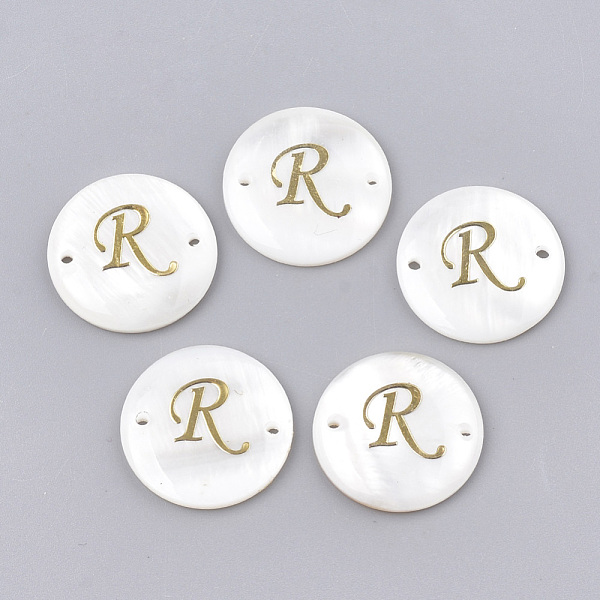 PandaHall Freshwater Shell Links connectors, with Brass Findings, Flat Round, Golden, Letter.R, 20~21x3mm, Hole: 1.2mm Shell Letter R White
PandaHall Freshwater Shell Links connectors, with Brass Findings, Flat Round, Golden, Letter.R, 20~21x3mm, Hole: 1.2mm Shell Letter R White