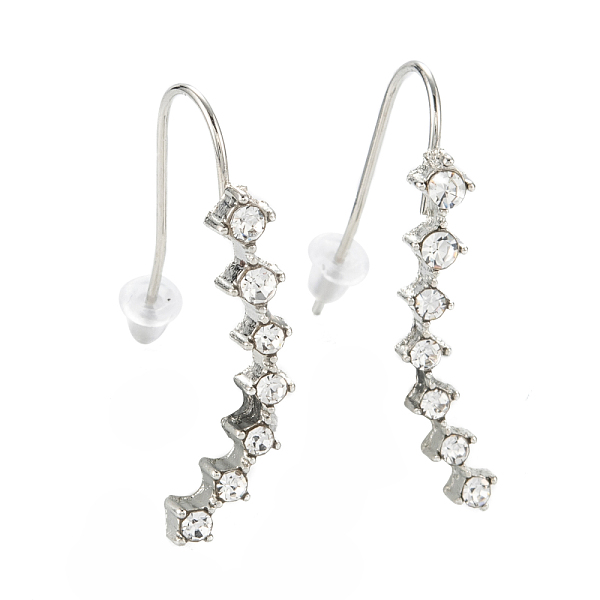 PandaHall Alloy Rhinestone Dangle Earrings, Bar, Platinum, 28x4x3mm, Pin: 0.8mm Rhinestone Clear
PandaHall Alloy Rhinestone Dangle Earrings, Bar, Platinum, 28x4x3mm, Pin: 0.8mm Rhinestone Clear