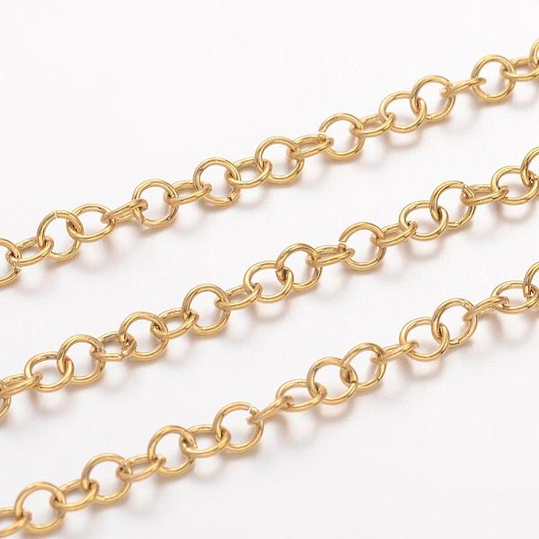 PandaHall Ion Plating(IP) 304 Stainless Steel Rolo Chains, Belcher Chain, Unwelded, with Spool, Twisted, Golden, 3.5x0.6mm, about 32.8 Feet...
PandaHall Ion Plating(IP) 304 Stainless Steel Rolo Chains, Belcher Chain, Unwelded, with Spool, Twisted, Golden, 3.5x0.6mm, about 32.8 Feet...