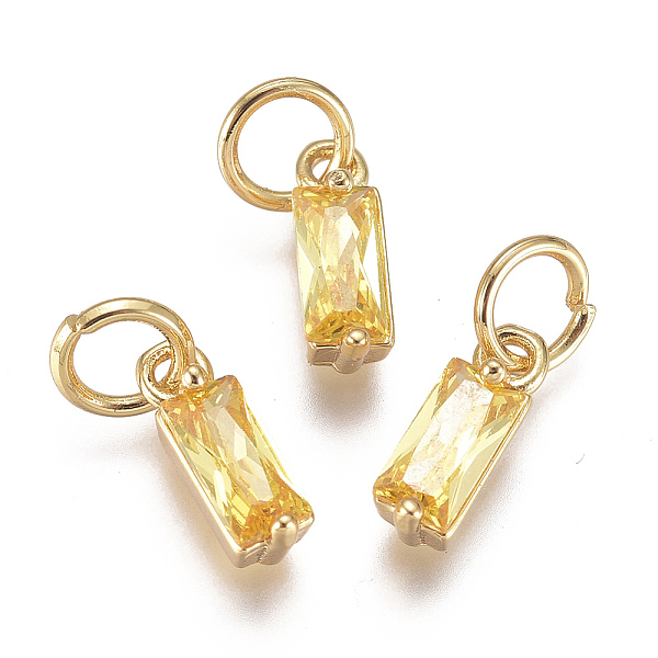 PandaHall Brass Micro Pave Cubic Zirconia Charms, Long-Lasting Plated, with Jump Ring, Real 18K Gold Plated, Rectangle, Yellow, 10x3x3mm...
PandaHall Brass Micro Pave Cubic Zirconia Charms, Long-Lasting Plated, with Jump Ring, Real 18K Gold Plated, Rectangle, Yellow, 10x3x3mm...