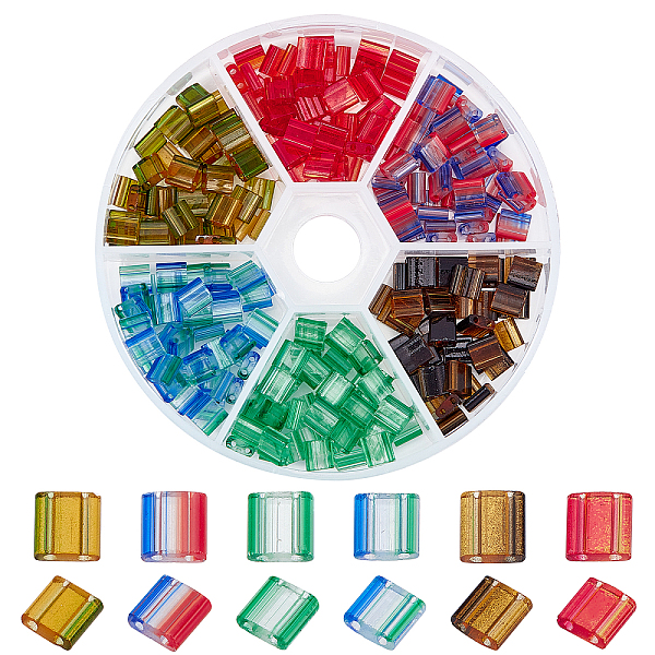 PandaHall 240Pcs 6 Colors 2-Hole Glass Seed Beads, Transparent Spray Painted, Two Tone, Rectangle, Mixed Color, 5x4.5~5.5x2~2.5mm, Hole..., Multicolor
PandaHall 240Pcs 6 Colors 2-Hole Glass Seed Beads, Transparent Spray Painted, Two Tone, Rectangle, Mixed Color, 5x4.5~5.5x2~2.5mm, Hole..., Multicolor