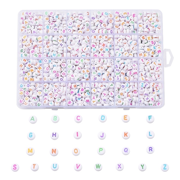PandaHall Alphabet Acrylic Beads, Horizontal Hole, Flat Round, Mixed Color, Letter A~Z, 7x3.5~4mm, Hole: 1.2mm, about 1776pcs/box Acrylic..., Multicolor
PandaHall Alphabet Acrylic Beads, Horizontal Hole, Flat Round, Mixed Color, Letter A~Z, 7x3.5~4mm, Hole: 1.2mm, about 1776pcs/box Acrylic..., Multicolor