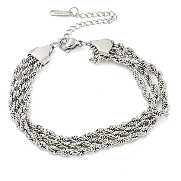 PandaHall 304 Stainless Steel 3-Strand Rope Chain Bracelets for Women, Stainless Steel Color, 6-1/2 inch(16.4cm) 304 Stainless Steel
PandaHall 304 Stainless Steel 3-Strand Rope Chain Bracelets for Women, Stainless Steel Color, 6-1/2 inch(16.4cm) 304 Stainless Steel