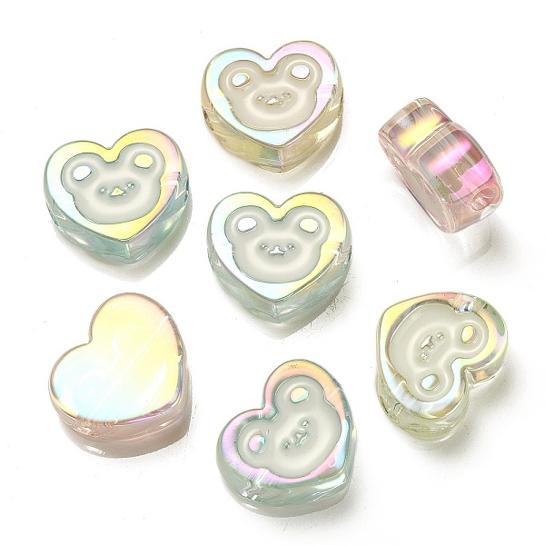 PandaHall UV Plating Rainbow Iridescent Acrylic Enamel Beads, Heart with Bear Pattern, Mixed Color, 17.5x20x9mm, Hole: 3.5mm Acrylic Heart..., Multicolor
PandaHall UV Plating Rainbow Iridescent Acrylic Enamel Beads, Heart with Bear Pattern, Mixed Color, 17.5x20x9mm, Hole: 3.5mm Acrylic Heart..., Multicolor