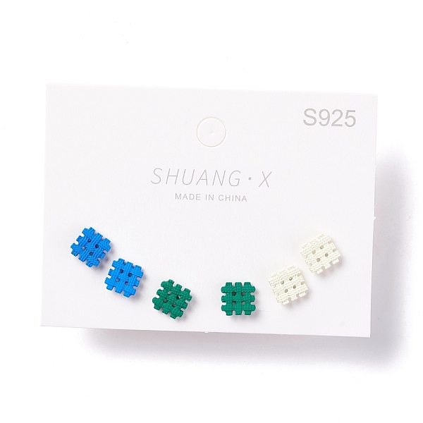 PandaHall (Jewelry Parties Factory Sale)Square with Tartan Alloy Stud Earrings Set for Women, with 925 Sterling Silver Plated Pins, Green...
PandaHall (Jewelry Parties Factory Sale)Square with Tartan Alloy Stud Earrings Set for Women, with 925 Sterling Silver Plated Pins, Green...