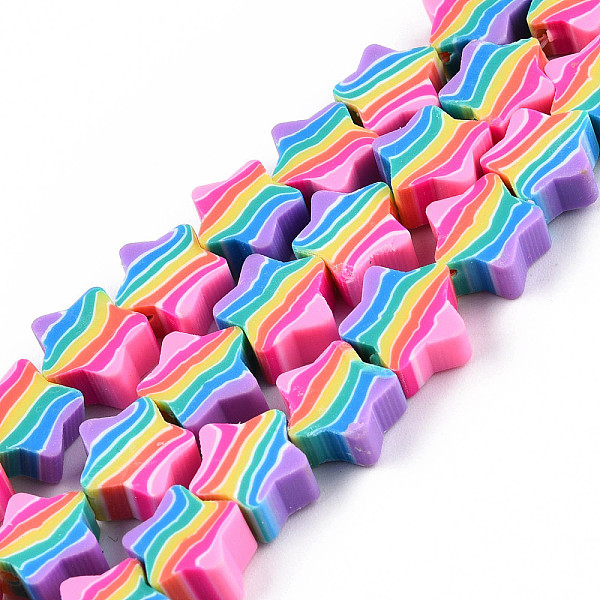 PandaHall Handmade Polymer Clay Beads Strands, Star with Stripe Pattern, Colorful, 9.5~10x9.5~10x4.5~5mm, Hole: 1.4~1.5mm, about...
PandaHall Handmade Polymer Clay Beads Strands, Star with Stripe Pattern, Colorful, 9.5~10x9.5~10x4.5~5mm, Hole: 1.4~1.5mm, about...