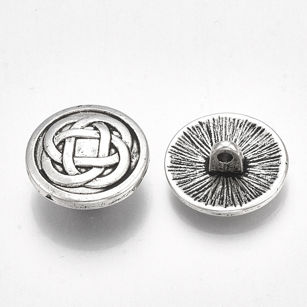 PandaHall Tibetan Style Alloy Shank Buttons, Cadmium Free & Lead Free, Flat Round with Knot, Antique Silver, 17x7mm, Hole: 1.8mm Alloy Flat...
PandaHall Tibetan Style Alloy Shank Buttons, Cadmium Free & Lead Free, Flat Round with Knot, Antique Silver, 17x7mm, Hole: 1.8mm Alloy Flat...