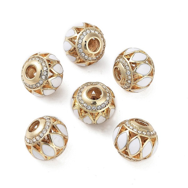 PandaHall Golden Plated Alloy Enamel European Beads, with Rhinestone, Large Hole Beads, Rondelle, White, 14.5x13mm, Hole: 4.5mm Alloy...
PandaHall Golden Plated Alloy Enamel European Beads, with Rhinestone, Large Hole Beads, Rondelle, White, 14.5x13mm, Hole: 4.5mm Alloy...
