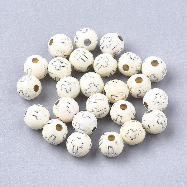 PandaHall Plating Acrylic Beads, Silver Metal Enlaced, Round with Cross, Beige, 8mm, Hole: 2mm Acrylic Round Yellow
PandaHall Plating Acrylic Beads, Silver Metal Enlaced, Round with Cross, Beige, 8mm, Hole: 2mm Acrylic Round Yellow