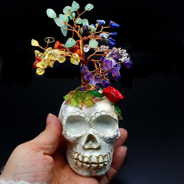 PandaHall Natural Mixed Gemstone Chips Tree Display Decorations, LED Light Skull Shape Holder with Copper Wire Feng Shui Energy Stone Gift..., Multicolor
PandaHall Natural Mixed Gemstone Chips Tree Display Decorations, LED Light Skull Shape Holder with Copper Wire Feng Shui Energy Stone Gift..., Multicolor