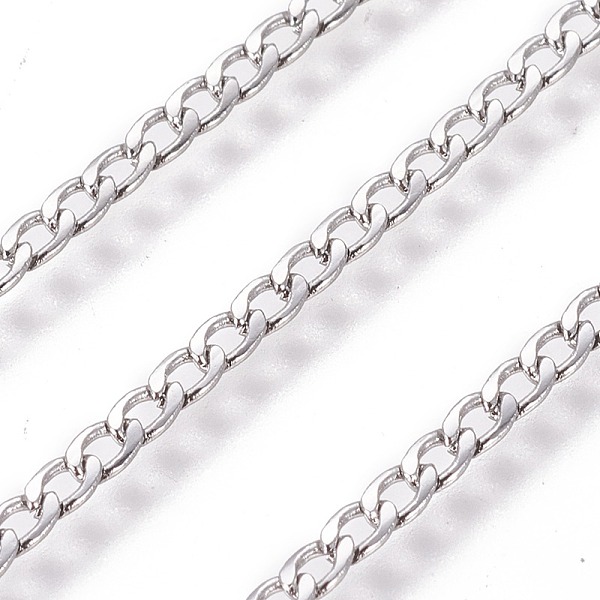 PandaHall 304 Stainless Steel Curb Chains, with Spool, Unwelded, Stainless Steel Color, 2.3mm, Link: 3.5x2.3x0.5mm, about 82.02 Feet...
PandaHall 304 Stainless Steel Curb Chains, with Spool, Unwelded, Stainless Steel Color, 2.3mm, Link: 3.5x2.3x0.5mm, about 82.02 Feet...