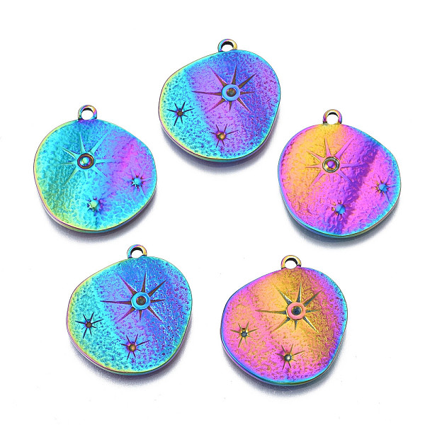 PandaHall Rack Plating Rainbow Color 304 Stainless Steel Pendants Rhinestone Settings, Cadmium Free & Nickel Free & Lead Free, Oval...
PandaHall Rack Plating Rainbow Color 304 Stainless Steel Pendants Rhinestone Settings, Cadmium Free & Nickel Free & Lead Free, Oval...
