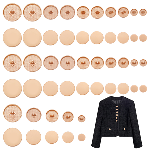 PandaHall WADORN 50Pcs 5 Style 1-Hole Alloy Shank Buttons, Flat Round, Golden, 10~25x6.5~8mm, Hole: 2~2.5mm, 10pcs/style Alloy Flat Round
PandaHall WADORN 50Pcs 5 Style 1-Hole Alloy Shank Buttons, Flat Round, Golden, 10~25x6.5~8mm, Hole: 2~2.5mm, 10pcs/style Alloy Flat Round