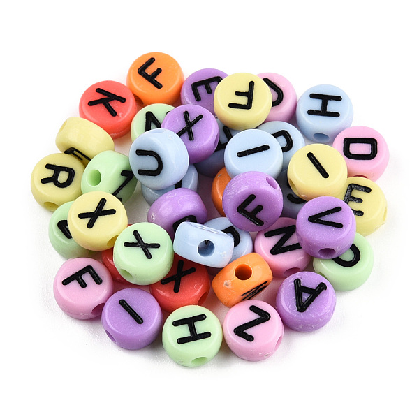 PandaHall Opaque Acrylic Beads, Flat Round with Black Letter, Mixed Color, 7x4mm, Hole: 1.8mm, about 3600pcs/500g Acrylic Flat Round..., Multicolor
PandaHall Opaque Acrylic Beads, Flat Round with Black Letter, Mixed Color, 7x4mm, Hole: 1.8mm, about 3600pcs/500g Acrylic Flat Round..., Multicolor