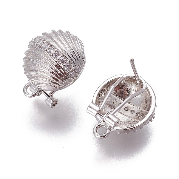 PandaHall Brass Micro Pave Cubic Zirconia Stud Earring Findings, French Clip Earrings, with Loop, Shell, Clear, Platinum, 18.5x15x12mm, Hole...
PandaHall Brass Micro Pave Cubic Zirconia Stud Earring Findings, French Clip Earrings, with Loop, Shell, Clear, Platinum, 18.5x15x12mm, Hole...