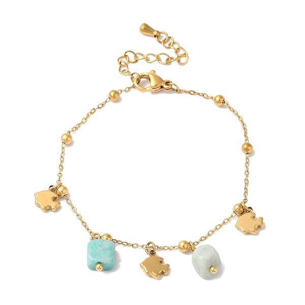 PandaHall Summer Beach Nuggets Natural Amazonite & Ion Plating(IP) 304 Stainless Steel Charm Bracelets for Women Men, Golden, Fish, 6-1/2...
PandaHall Summer Beach Nuggets Natural Amazonite & Ion Plating(IP) 304 Stainless Steel Charm Bracelets for Women Men, Golden, Fish, 6-1/2...