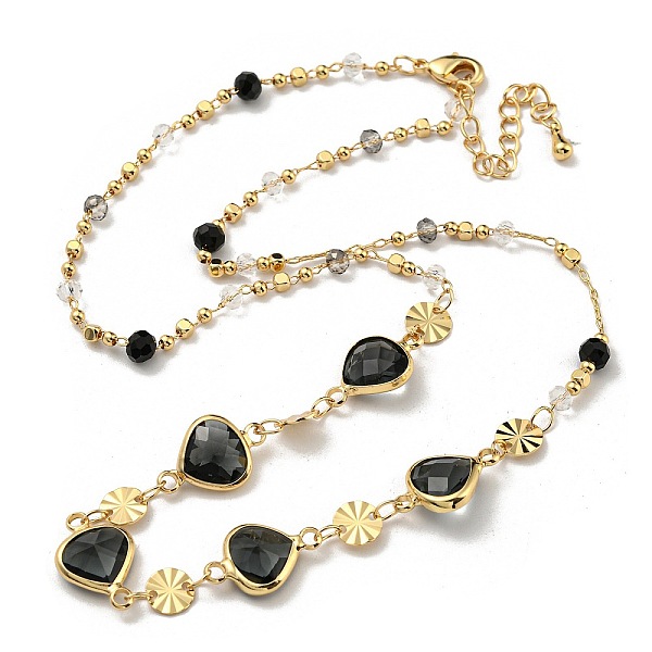 PandaHall Faceted Heart Glass Beads Bib Necklaces, Brass Chain Neckalces, Golden, 16.34 inch(41.5cm) Brass Heart
PandaHall Faceted Heart Glass Beads Bib Necklaces, Brass Chain Neckalces, Golden, 16.34 inch(41.5cm) Brass Heart