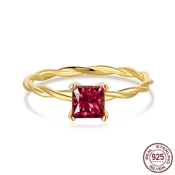 PandaHall 925 Sterling Silver Twist Finger Rings, Birthstone Ring, with Cubic Zirconia Square & 925 Stamp for Women, Real 18K Gold Plated..., Red
PandaHall 925 Sterling Silver Twist Finger Rings, Birthstone Ring, with Cubic Zirconia Square & 925 Stamp for Women, Real 18K Gold Plated..., Red