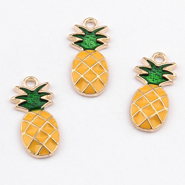PandaHall Alloy Enamel Pendants, Pineapple, Light Gold, 25x10mm Alloy+Enamel Fruit Gold
PandaHall Alloy Enamel Pendants, Pineapple, Light Gold, 25x10mm Alloy+Enamel Fruit Gold