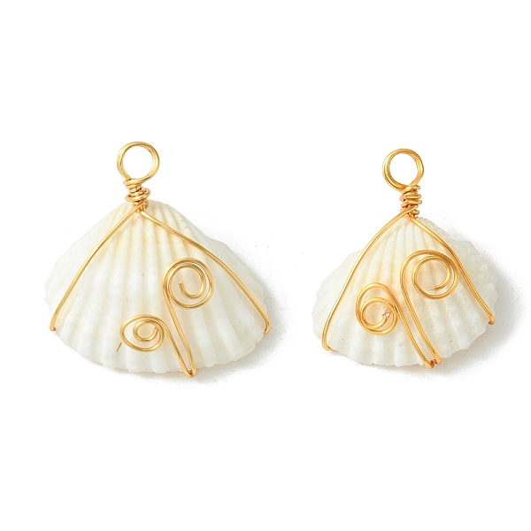 PandaHall Natural Shell Copper Wire Wrapped Pendants, Shell Shaped Charms, Light Gold, Floral White, 21~26x21~26.5x8~10.5mm, Hole: 3mm Shell...
PandaHall Natural Shell Copper Wire Wrapped Pendants, Shell Shaped Charms, Light Gold, Floral White, 21~26x21~26.5x8~10.5mm, Hole: 3mm Shell...