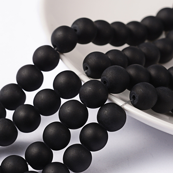 PandaHall Transparent Glass Bead Strands, Frosted, Round, Black, 8mm, Hole: 1~1.6mm, about 99pcs/strand, 31.4 inch Glass Round Black
PandaHall Transparent Glass Bead Strands, Frosted, Round, Black, 8mm, Hole: 1~1.6mm, about 99pcs/strand, 31.4 inch Glass Round Black