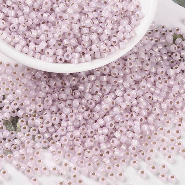 PandaHall MIYUKI Round Rocailles Beads, Japanese Seed Beads, (RR2357) Silverlined Pale Rose Opal, 8/0, 3mm, Hole: 1mm, about..., Purple
PandaHall MIYUKI Round Rocailles Beads, Japanese Seed Beads, (RR2357) Silverlined Pale Rose Opal, 8/0, 3mm, Hole: 1mm, about..., Purple