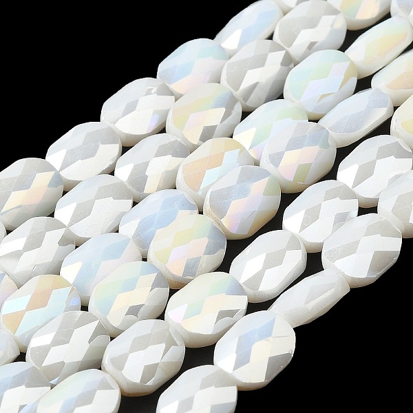 PandaHall Electroplated Glass Beads Strands, Half Rainbow Plated, Faceted Twist Rectangle, White, 10x8x5mm, Hole: 1.2mm, about 50pcs/strand...
PandaHall Electroplated Glass Beads Strands, Half Rainbow Plated, Faceted Twist Rectangle, White, 10x8x5mm, Hole: 1.2mm, about 50pcs/strand...
