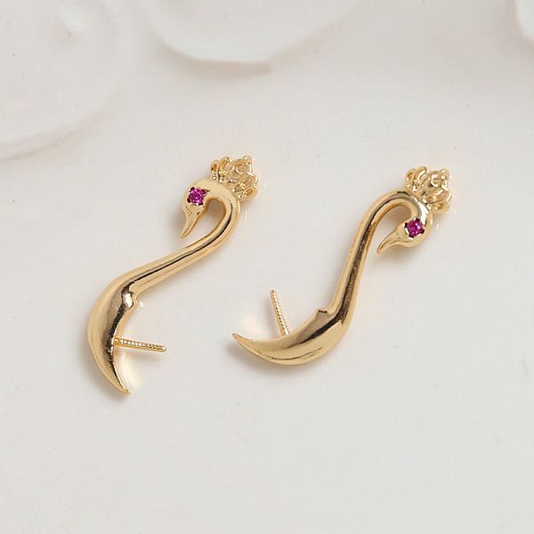 PandaHall Brass Pave Camellia Cubic Zirconia Swan Head Pins, for Half Drilled for Baroque Pearl Making, Golden, 32mm Brass Pink
PandaHall Brass Pave Camellia Cubic Zirconia Swan Head Pins, for Half Drilled for Baroque Pearl Making, Golden, 32mm Brass Pink