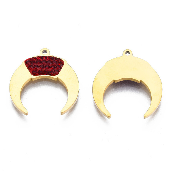 PandaHall 316 Surgical Stainless Steel Pendants, with Micro Pave Cubic Zirconia, Real 14K Gold Plated, Double Horn/Crescent Moon, Red...
PandaHall 316 Surgical Stainless Steel Pendants, with Micro Pave Cubic Zirconia, Real 14K Gold Plated, Double Horn/Crescent Moon, Red...