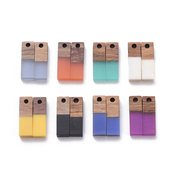 PandaHall 8 Colors Resin & Walnut Wood Pendants, Rectangle, Mixed Color, 17x5.5x3~3.5mm, Hole: 1.5mm, 2pcs/color, 16pcs/set Resin+Wood..., Multicolor
PandaHall 8 Colors Resin & Walnut Wood Pendants, Rectangle, Mixed Color, 17x5.5x3~3.5mm, Hole: 1.5mm, 2pcs/color, 16pcs/set Resin+Wood..., Multicolor