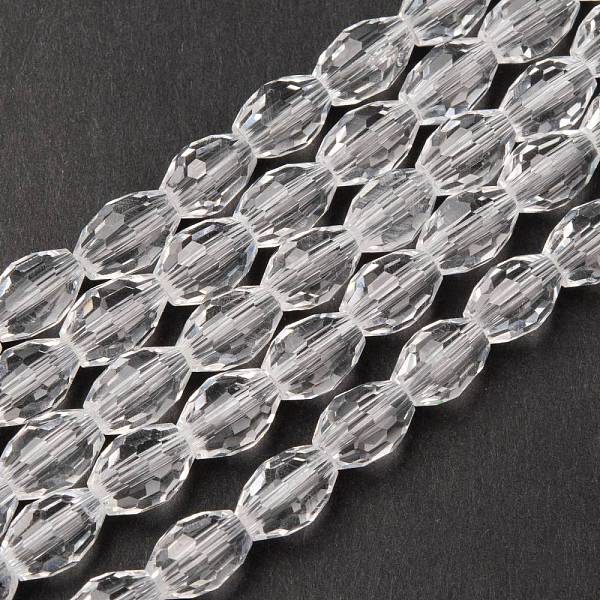 PandaHall Glass Beads Strands, Faceted, Oval, Clear, about 8mm long, 6mm thick, hole: 1.5mm, about 72pcs/strand Glass Oval Clear
PandaHall Glass Beads Strands, Faceted, Oval, Clear, about 8mm long, 6mm thick, hole: 1.5mm, about 72pcs/strand Glass Oval Clear
