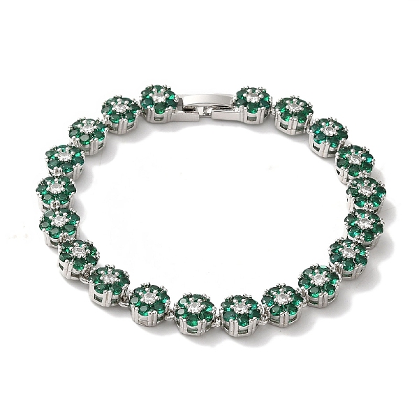 PandaHall Rack Plating Brass Pave Cubic Zirconia Flower Link Chain Bracelets for Women, Lead Free & Cadmium Free, Platinum, Green, 7-1/2...
PandaHall Rack Plating Brass Pave Cubic Zirconia Flower Link Chain Bracelets for Women, Lead Free & Cadmium Free, Platinum, Green, 7-1/2...