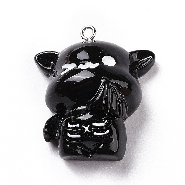 PandaHall Opaque Resin Pendants, Cat Charms, with Platinum Tone Iron Loops, Black, 32.5x28x13mm, Hole: 2mm Iron+Resin Cat Shape Black
PandaHall Opaque Resin Pendants, Cat Charms, with Platinum Tone Iron Loops, Black, 32.5x28x13mm, Hole: 2mm Iron+Resin Cat Shape Black