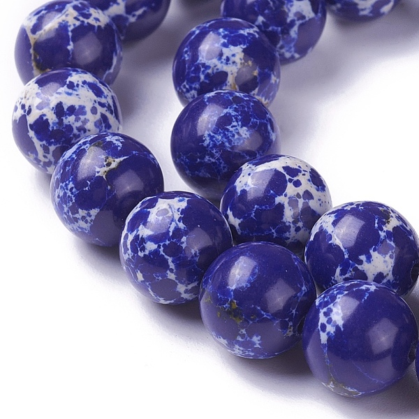PandaHall Synthetic Regalite/Imperial Jasper/Sea Sediment Jasper Bead Strands, Dyed, Round, Dark Blue, 12mm, Hole: 1mm, about 33pcs/strand...
PandaHall Synthetic Regalite/Imperial Jasper/Sea Sediment Jasper Bead Strands, Dyed, Round, Dark Blue, 12mm, Hole: 1mm, about 33pcs/strand...